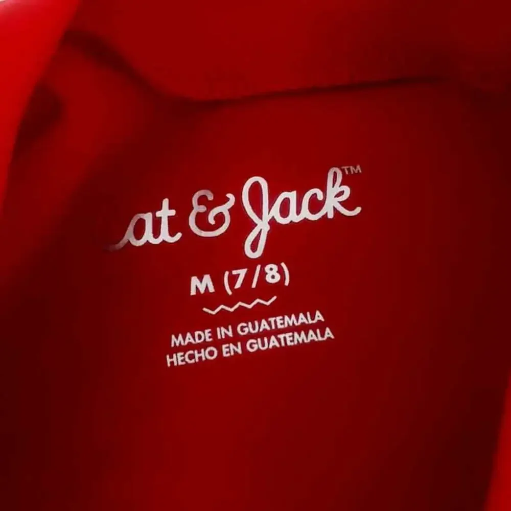 Cat & Jack Girls Rashguard Shirt Red Cherry 7/8